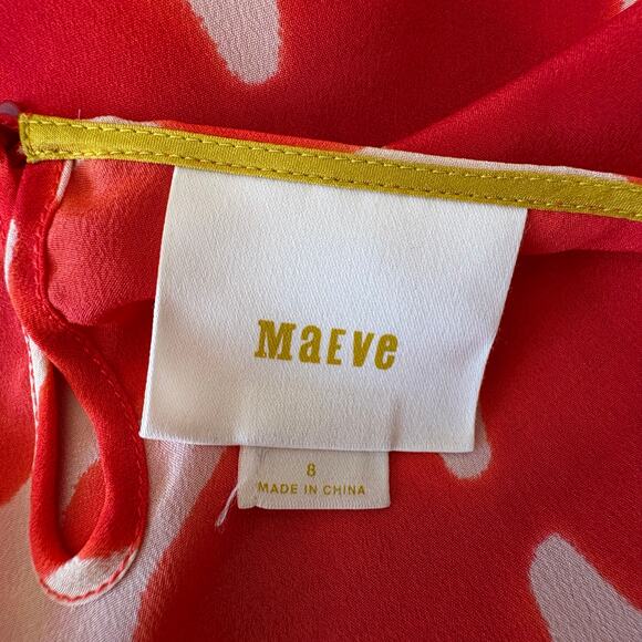 Anthropologie Maeve 100% Silk Draped Abstract Dot Blouse 8 - Picture 8 of 11